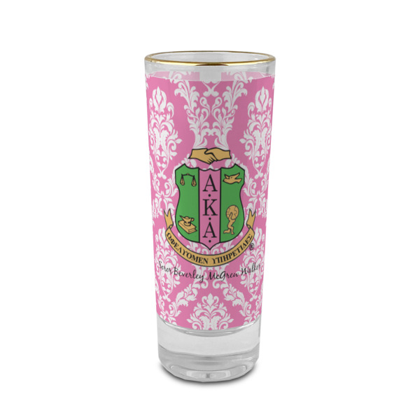 Custom Design Your Own 2 oz Shot Glass - Glass with Gold Rim