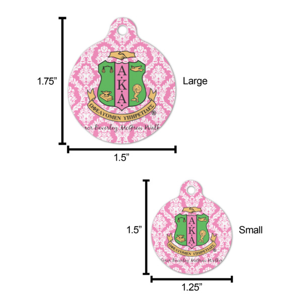 Custom Design - Round Pet ID Tag - Comparison Scale
