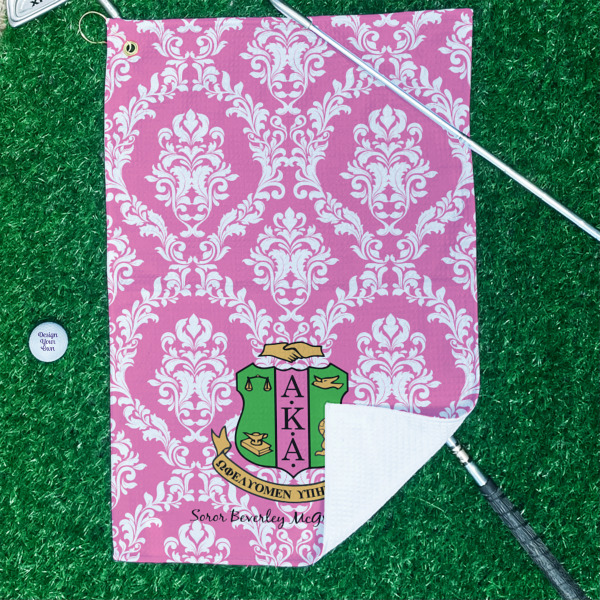 Custom Design - Waffle Weave Golf Towel - In Context