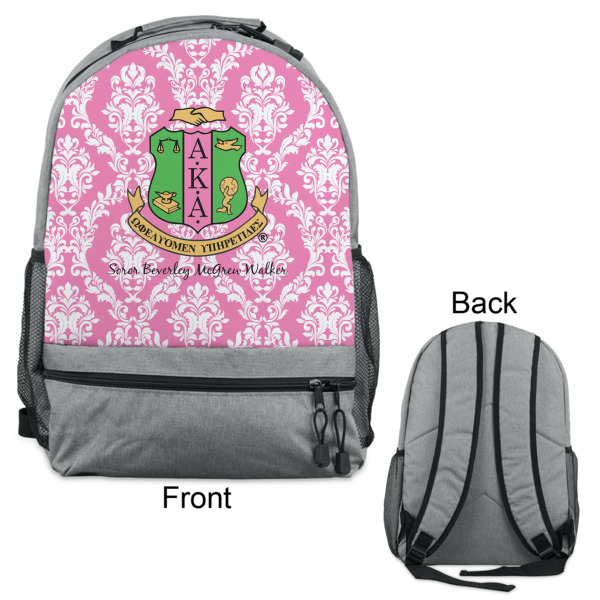 Custom Design - Large Backpack - Gray - Front & Back View