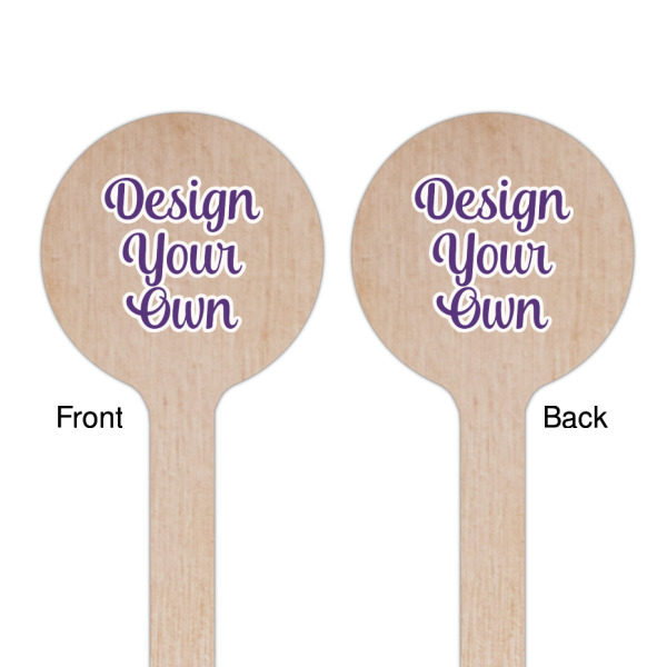 Custom Design - Wooden 7.5" Stir Stick - Round - Double Sided - Front & Back