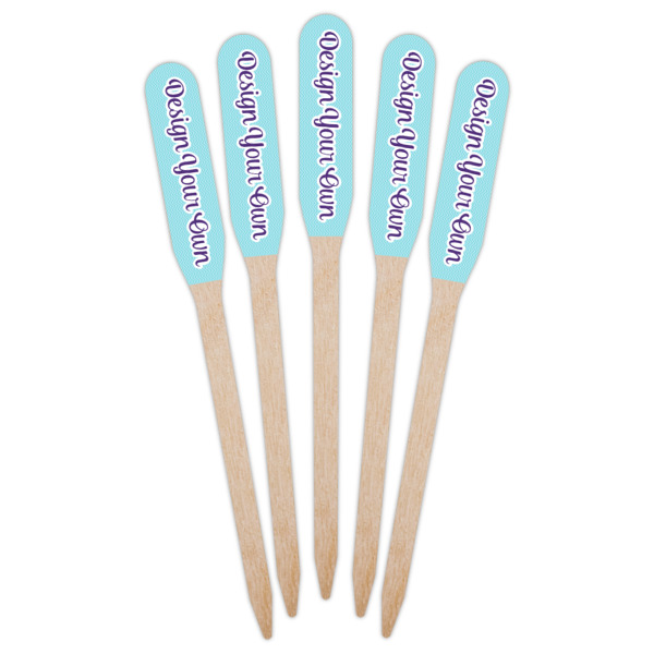 Custom Design - Wooden Food Pick - Paddle - Fan View