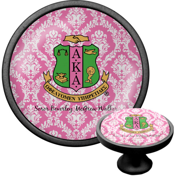 Custom Design - Black Custom Cabinet Knob (Front and Side)