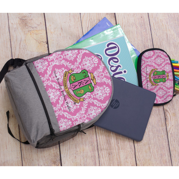 Custom Design - Large Backpack - Gray - With Stuff