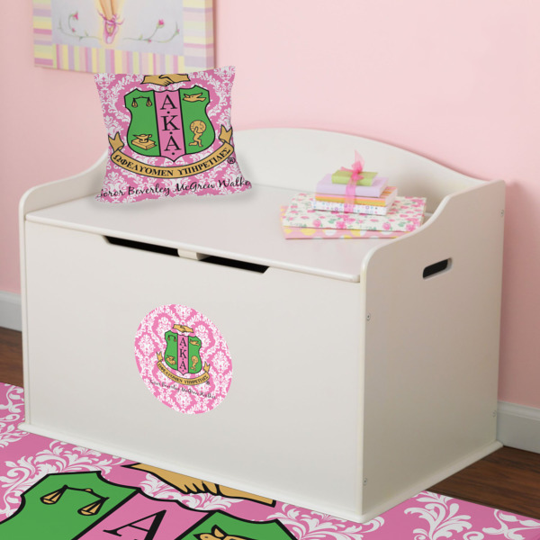 Custom Design - Round Wall Decal on Toy Chest