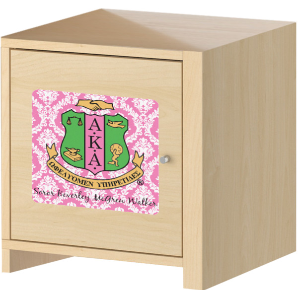 Custom Design - Square Wall Decal on Wooden Cabinet