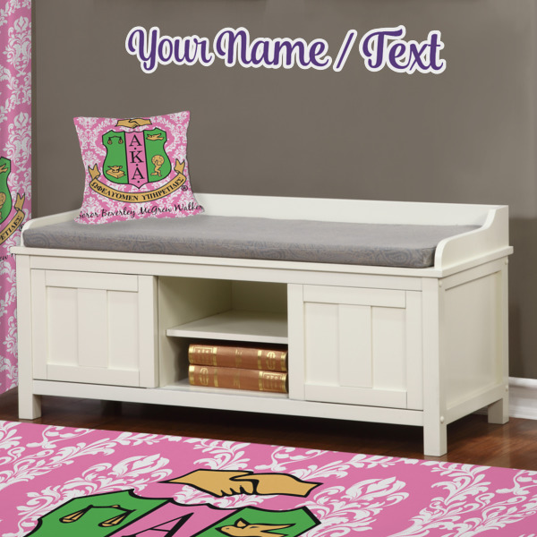 Custom Design - Wall Name Decal Above Storage bench