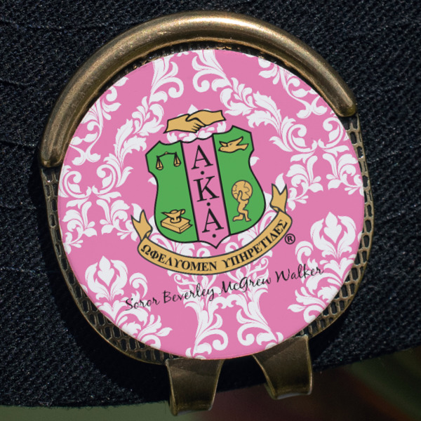 Custom Design - Golf Ball Marker Hat Clip - Gold - Close Up