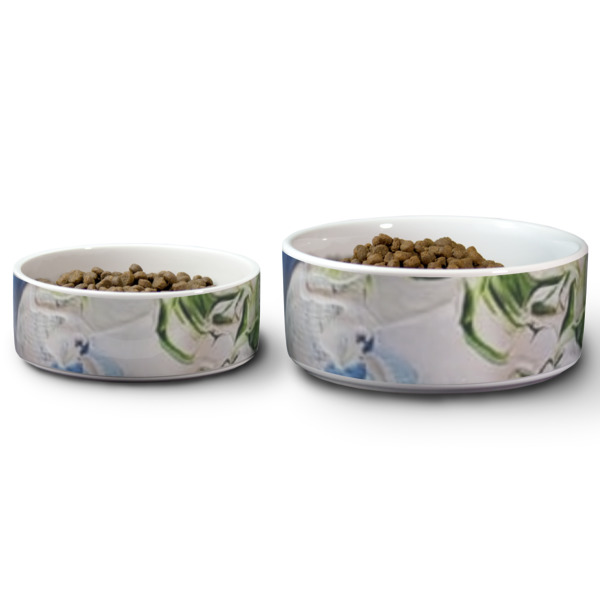 Custom Design - Ceramic Dog Bowls - Size Comparison