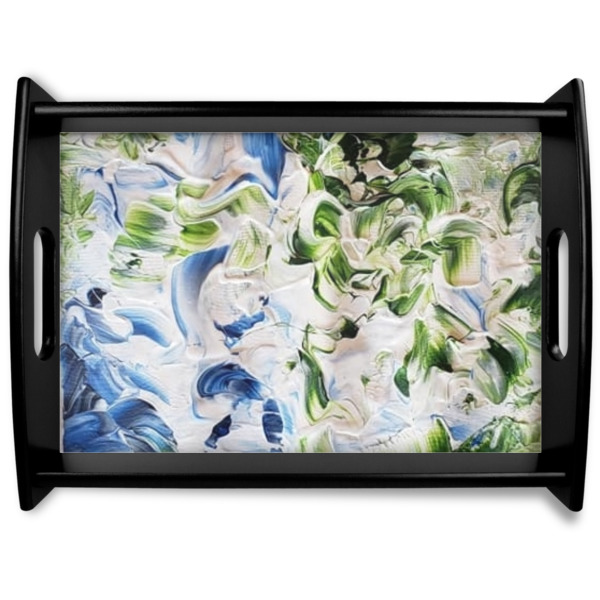 Custom Design Your Own Black Wooden Tray - Large