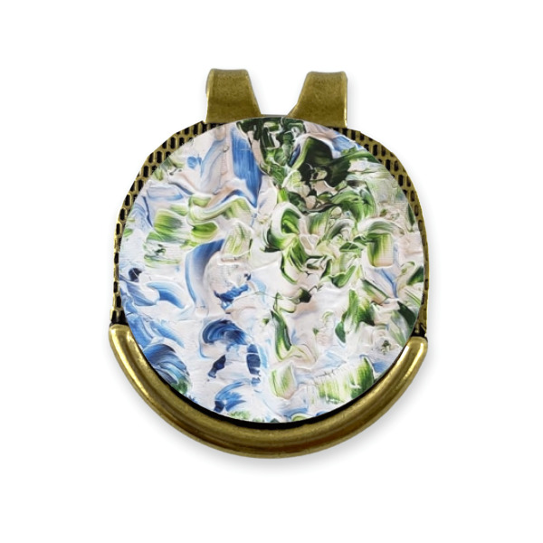 Custom Design - Golf Ball Marker Hat Clip Gold - Front