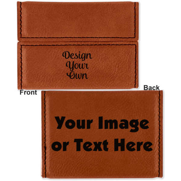 Custom Design - Leather Business Card Holder - Front Back