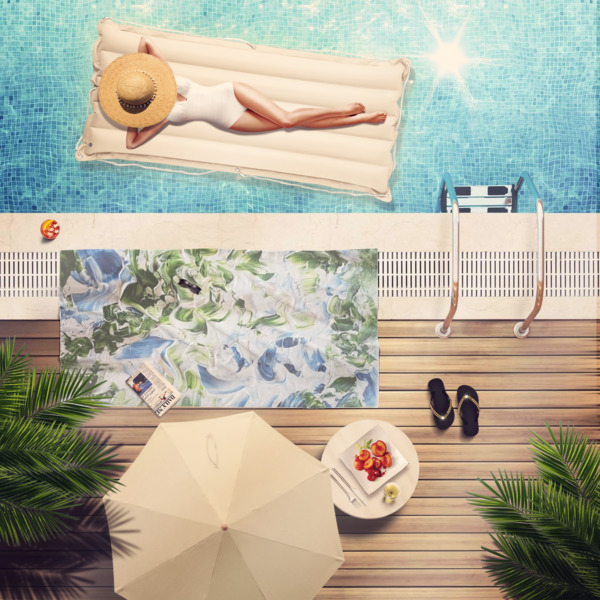 Custom Design - Beach Towel - Lifestyle at Pool