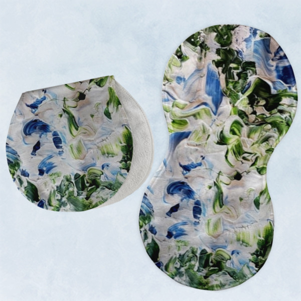 Custom Design - Two Peanut Shaped Burps - Open and Folded