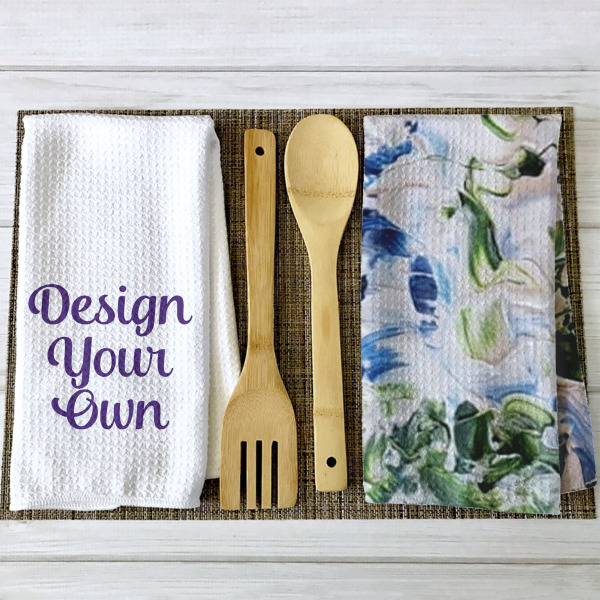 Custom Design - Waffle Weave Towels - 2 Print Styles