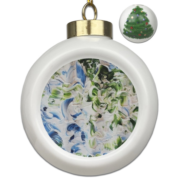Custom Design Your Own Ceramic Ball Ornament - Christmas Tree