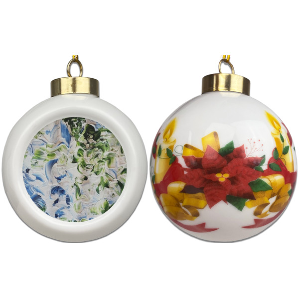Custom Design - Ceramic Christmas Ornament - Poinsettias (APPROVAL)
