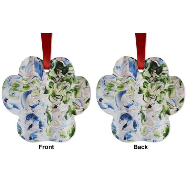 Custom Design - Metal Paw Ornament - Front and Back