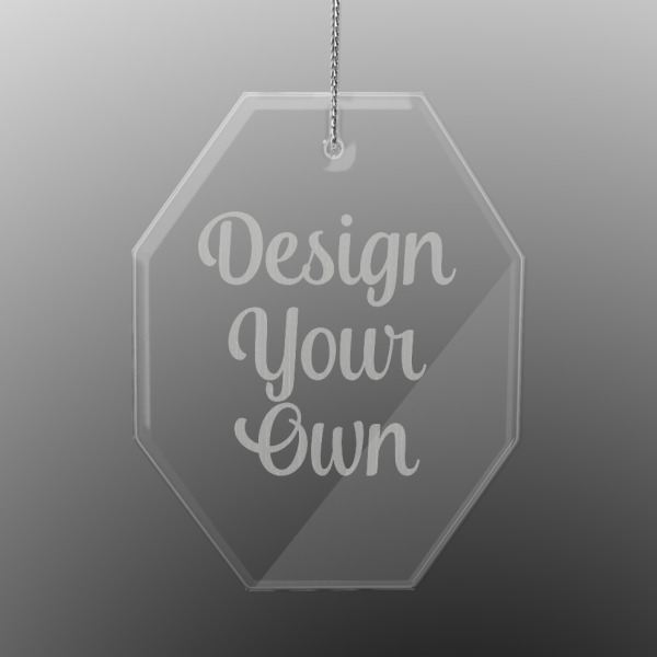 Custom Design - Engraved Glass Ornaments - Octagon