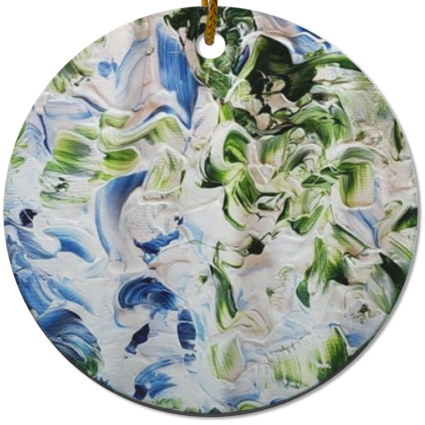 Custom Design - Ceramic Flat Ornament - Circle (Front)