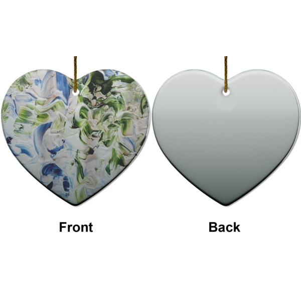Custom Design - Ceramic Flat Ornament - Heart Front & Back (APPROVAL)