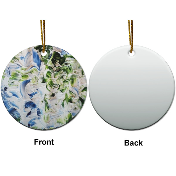 Custom Design - Ceramic Flat Ornament - Circle Front & Back (APPROVAL)