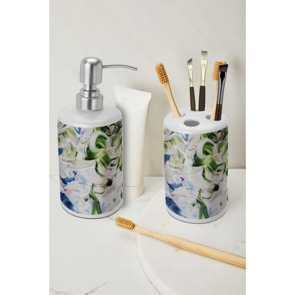 Custom Design - Ceramic Bathroom Accessories - LIFESTYLE (toothbrush holder & soap dispenser)