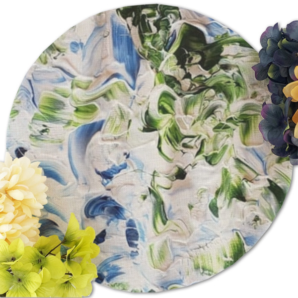 Custom Design - Round Linen Placemats - Front (w flowers)