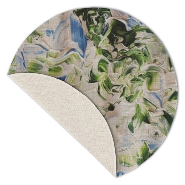 Custom Design - Round Linen Placemats - Front (folded corner single sided)