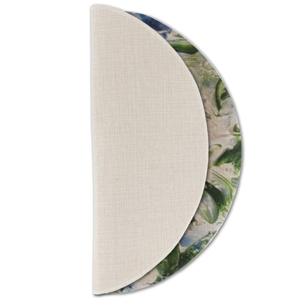 Custom Design - Round Linen Placemats - HALF FOLDED (single sided)