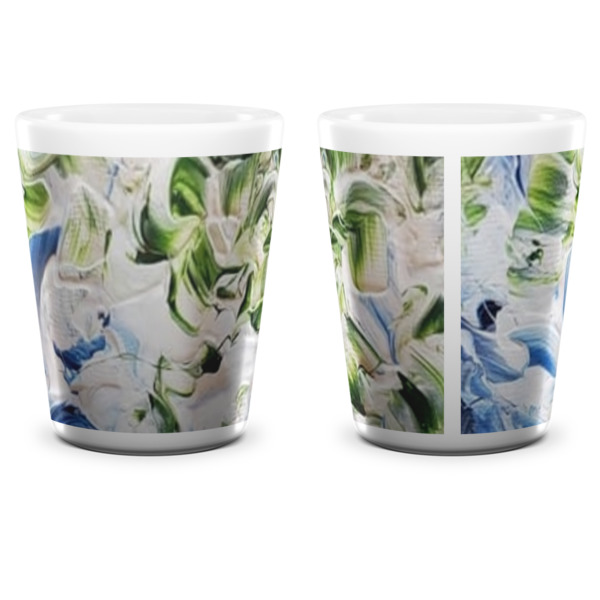 Custom Design - Ceramic Shot Glass - White - Front & Back