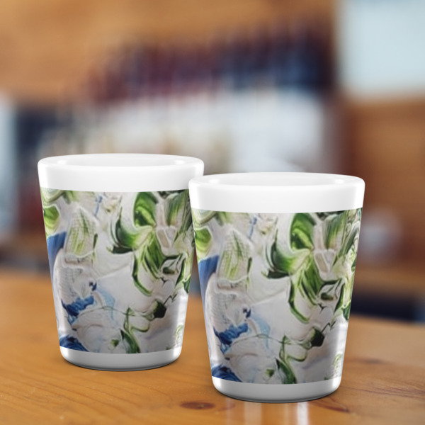 Custom Design - Ceramic Shot Glass - White - Lifestyle