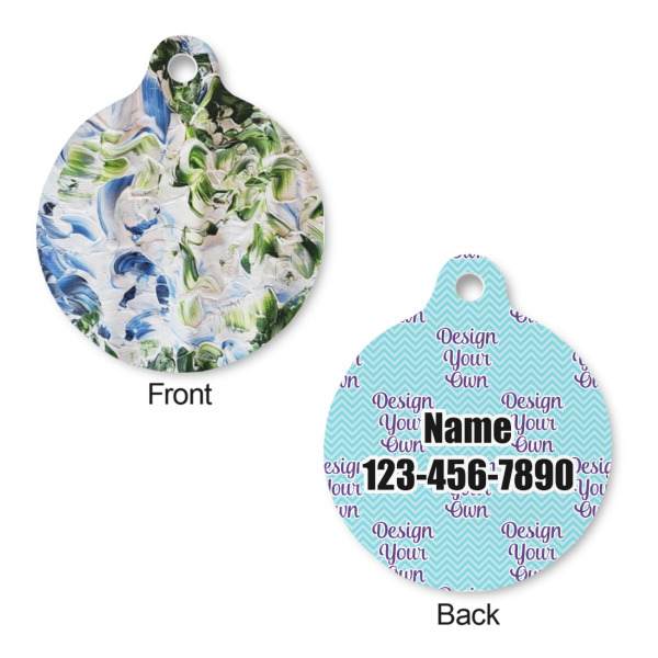 Custom Design - Round Pet ID Tag - Large - Front & Back View