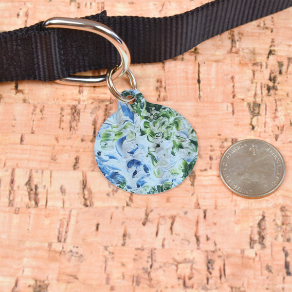 Custom Design - Round Pet ID Tag - Large - In Context