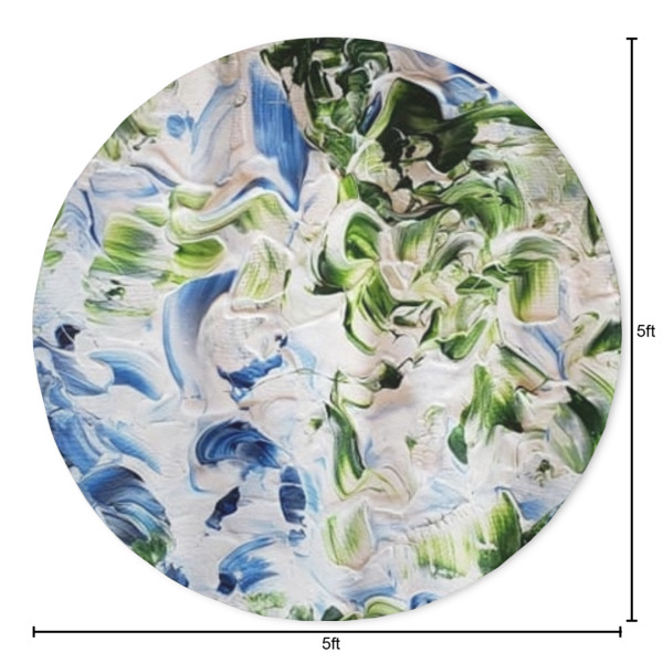 Custom Design - Round 5ft Indoor Rug - Dimensions