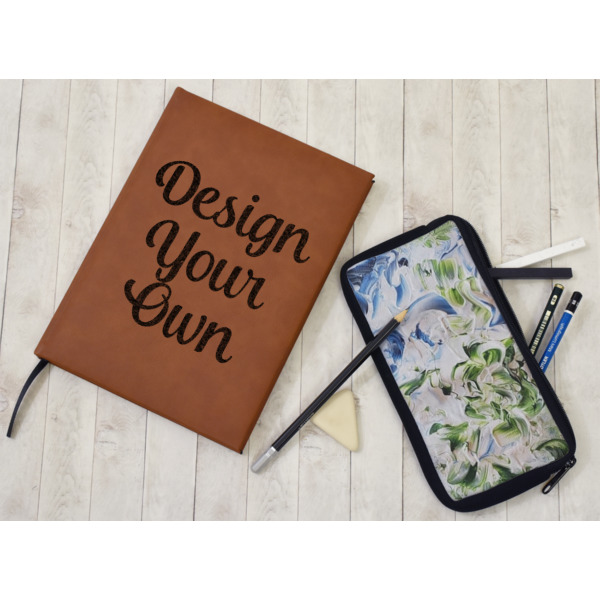 Custom Design - Leather Sketchbook - Large - Double Sided - In Context