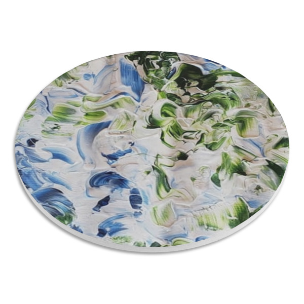 Custom Design - Round Stone Trivet - Angle View