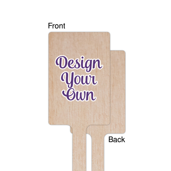 Custom Design - Wooden 6.25" Stir Stick - Rectangular - Single - Front & Back