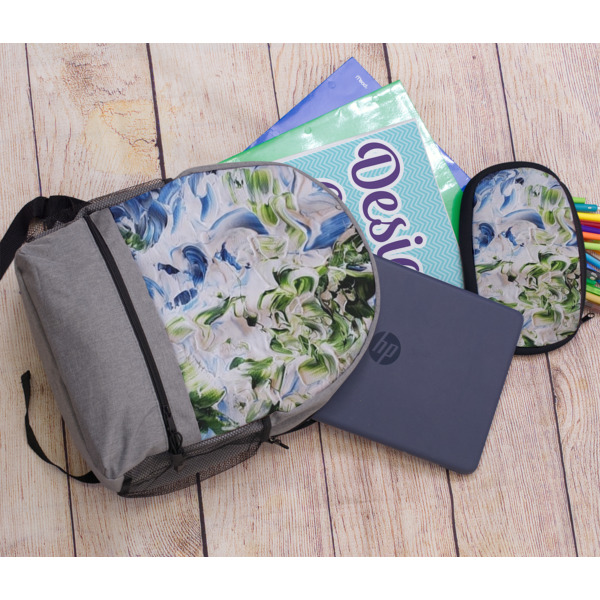 Custom Design - Large Backpack - Gray - With Stuff