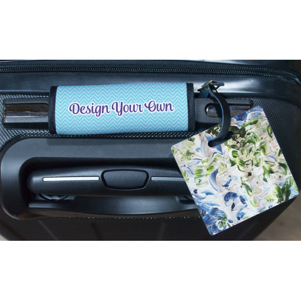 Custom Design - Square Luggage Tag & Handle Wrap - In Context