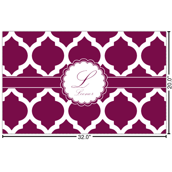 Custom Moroccan Indoor / Outdoor Rug - Custom Size w/ Name and Initial