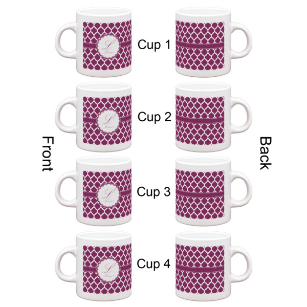 Custom Design - Single Shot Espresso Cup - Set of 4 - Front & Back