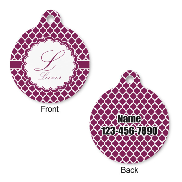 Custom Design - Round Pet ID Tag - Small - Front & Back View
