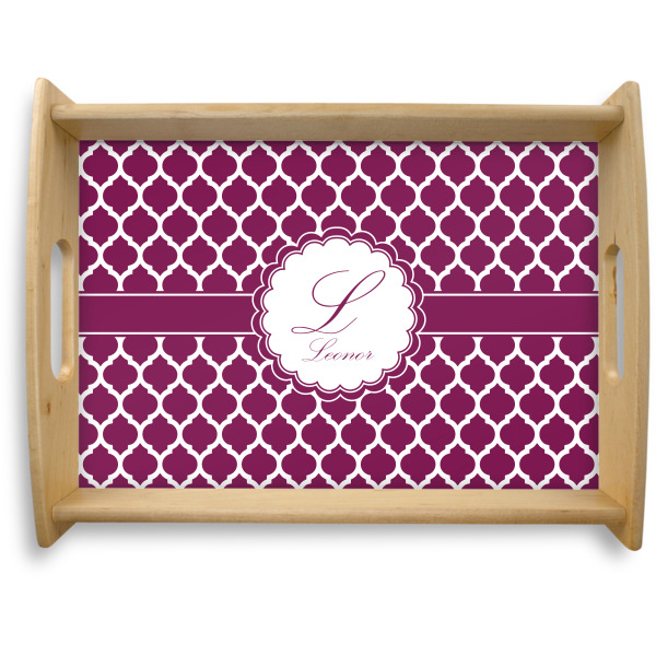 Custom Moroccan Natural Wooden Tray - Large (Personalized)