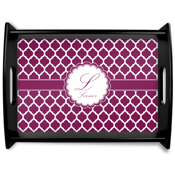 Custom Moroccan Black Wooden Tray - Large (Personalized)