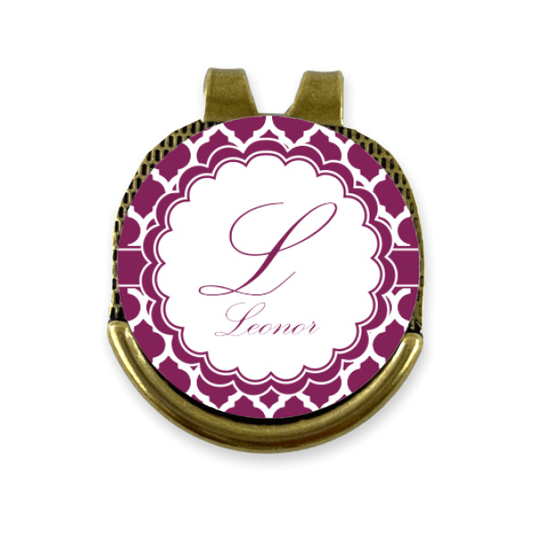Custom Design - Golf Ball Marker Hat Clip Gold - Front
