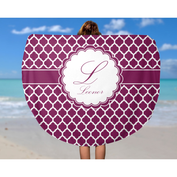 Custom Design - Round Beach Towel - In Use