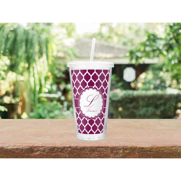 Custom Design - Double Wall Tumbler with Straw - Lifestyle