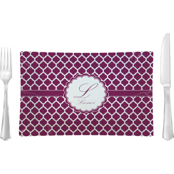 Custom Moroccan Rectangular Glass Lunch / Dinner Plate - Single or Set (Personalized)