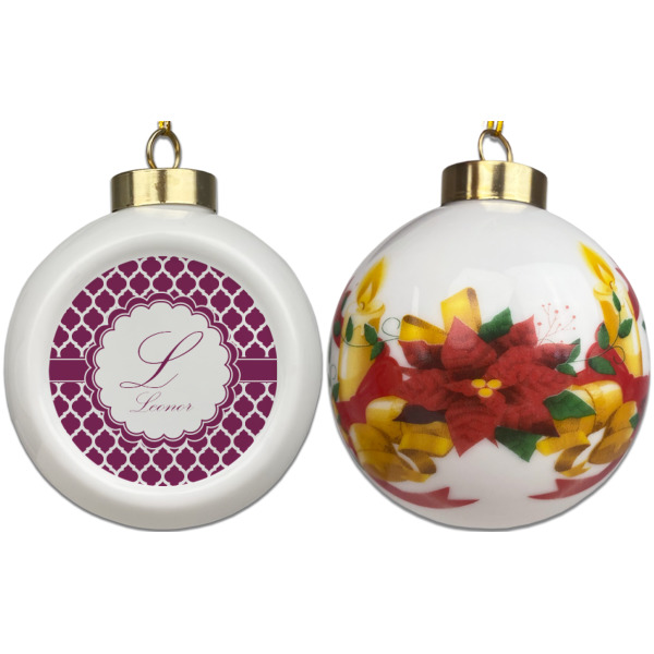 Custom Design - Ceramic Christmas Ornament - Poinsettias (APPROVAL)